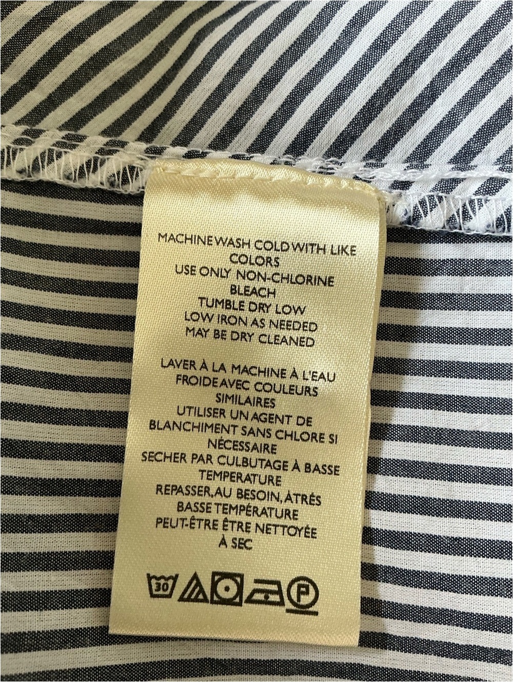 Anthropologie Black and White Striped Button-Trim Popover Top - Picture 8 of 9